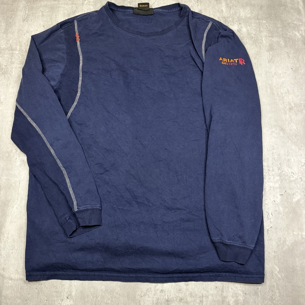 Ariat Work FR Shirt Mens XL Blue Flame Resistant Long Sleeve Workwear Cat 2